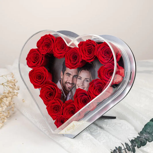 Heart-Shaped Forever Flower Photo  Frame，20250506-2