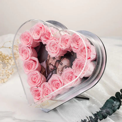 Heart-Shaped Forever Flower Photo  Frame，20250506-7