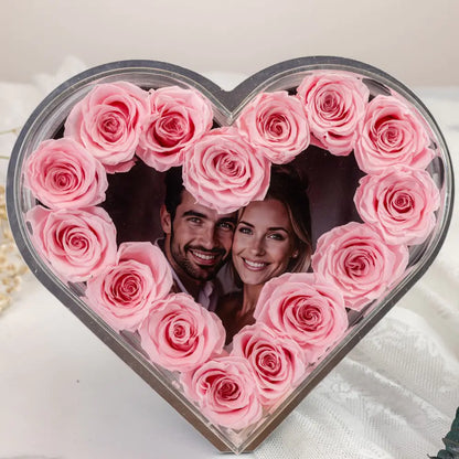 Heart-Shaped Forever Flower Photo  Frame，20250506-8