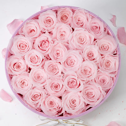 Bespoke Pink Roses in Large Round Pink Gift​ Box
