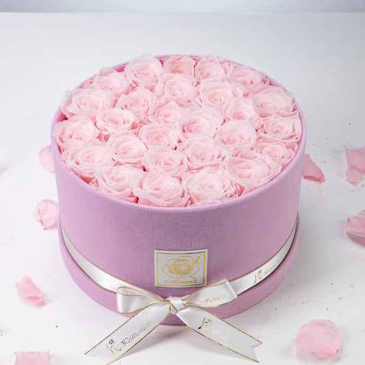Bespoke Pink Roses | Large Round Pink Gift​ Box