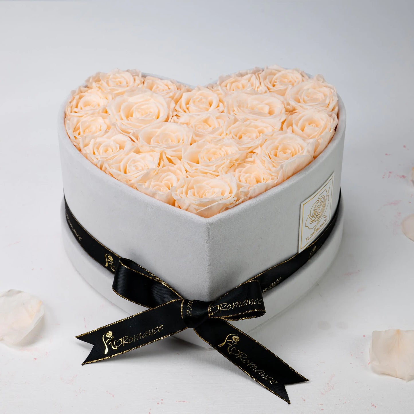 Bespoke Forever Roses | Medium Heart White Gift Box