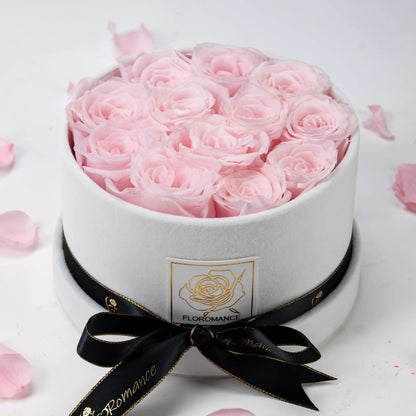 Floromance Bespoke Red Roses | Small Round White Gift Box
