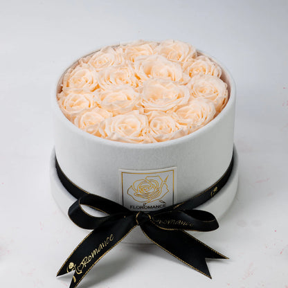 Floromance Bespoke Red Roses | Small Round White Gift Box