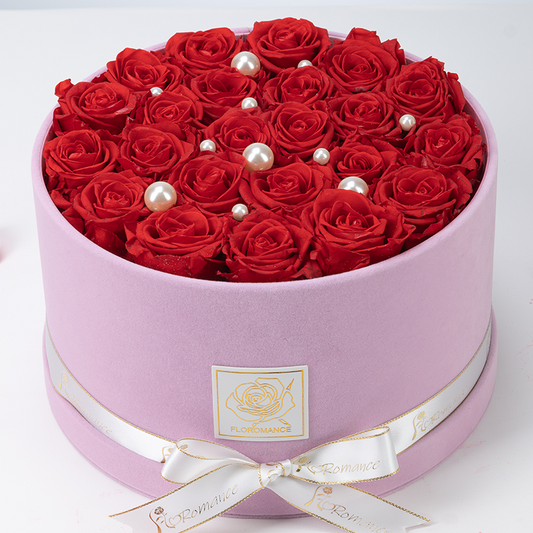 Large Round Pink Gift Box | Bespoke Forever Roses