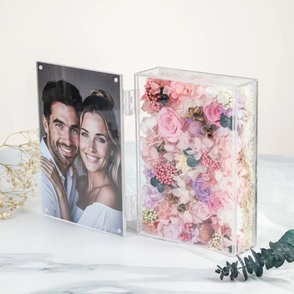 Personalized Photo Permanent Flower Acrylic Folding Frame，20250506-10