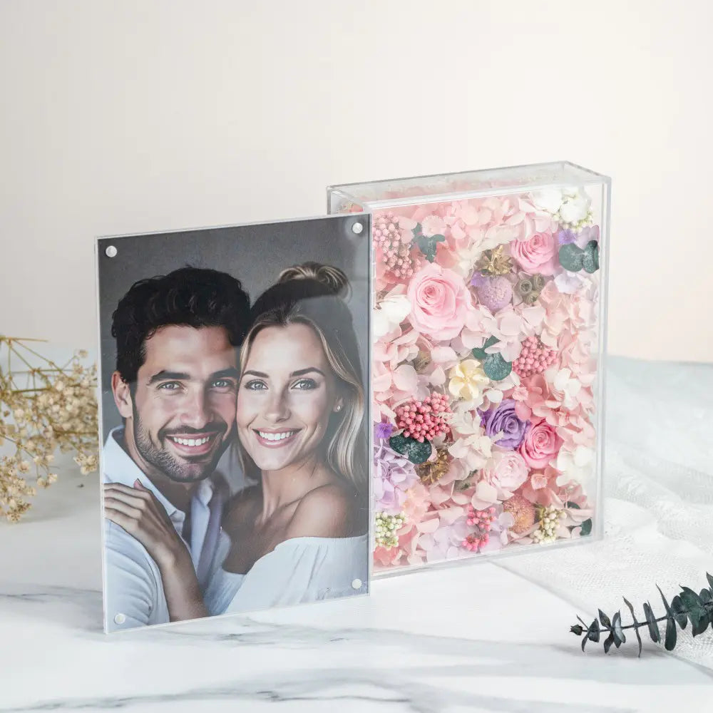Personalized Photo Permanent Flower Acrylic Folding Frame，20250506-11