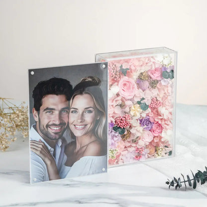 Personalized Photo Permanent Flower Acrylic Folding Frame，20250506-11
