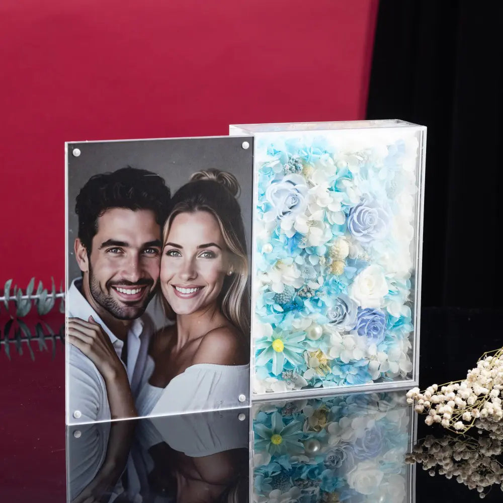 Personalized Photo Permanent Flower Acrylic Folding Frame，20250506-13