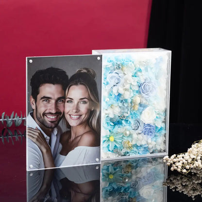 Personalized Photo Permanent Flower Acrylic Folding Frame，20250506-13