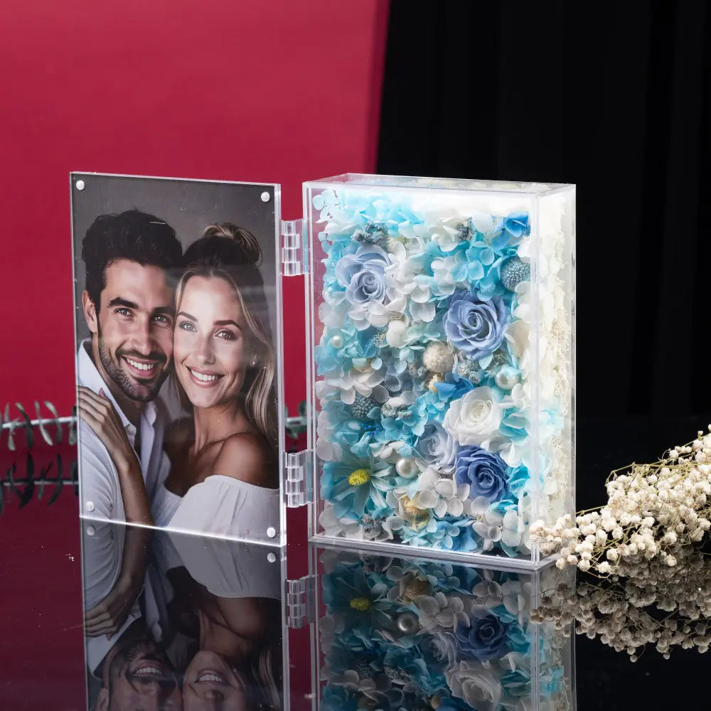 Personalized Photo Permanent Flower Acrylic Folding Frame，20250506-14