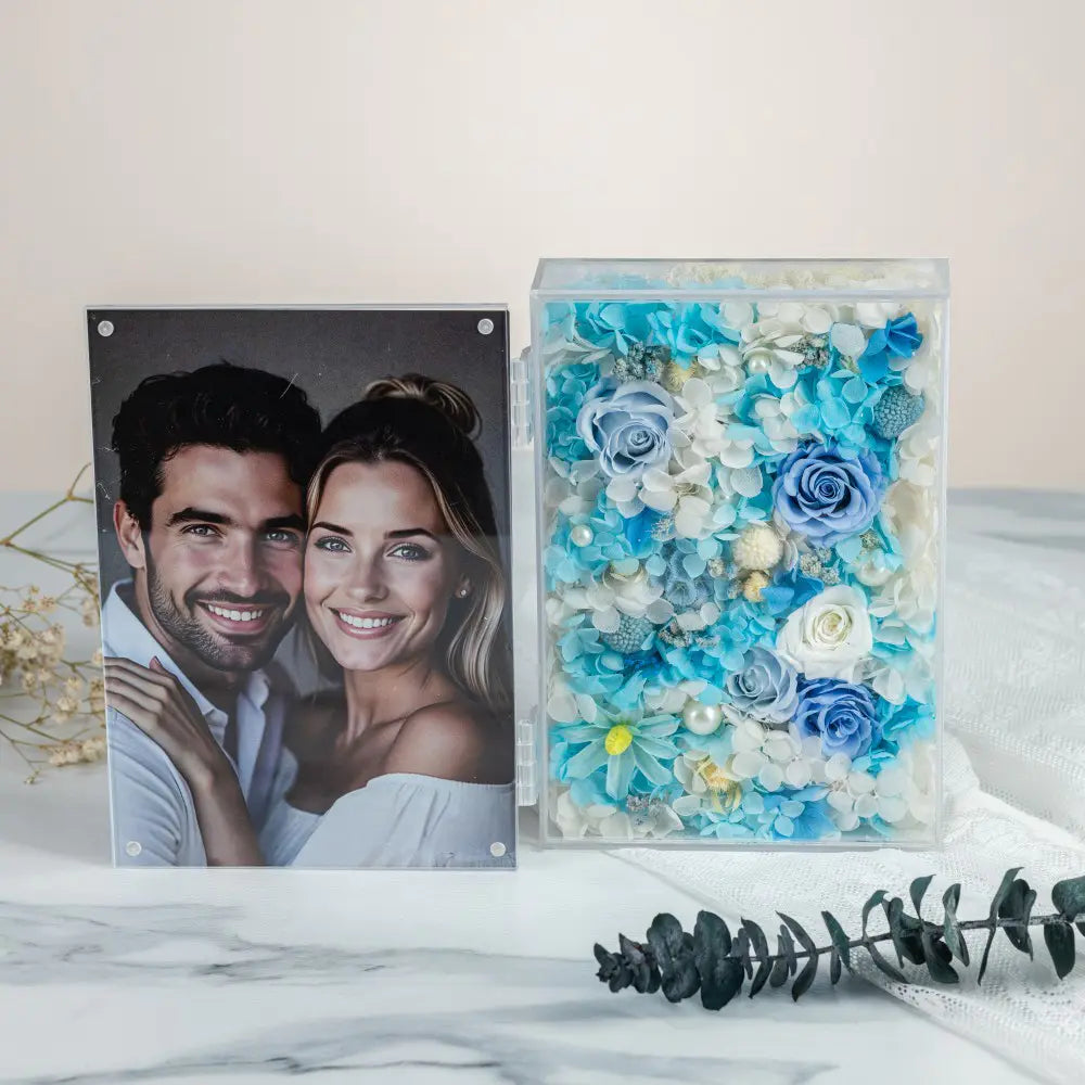 Personalized Photo Permanent Flower Acrylic Folding Frame，20250506-16