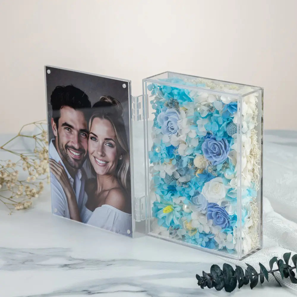 Personalized Photo Permanent Flower Acrylic Folding Frame，20250506-17