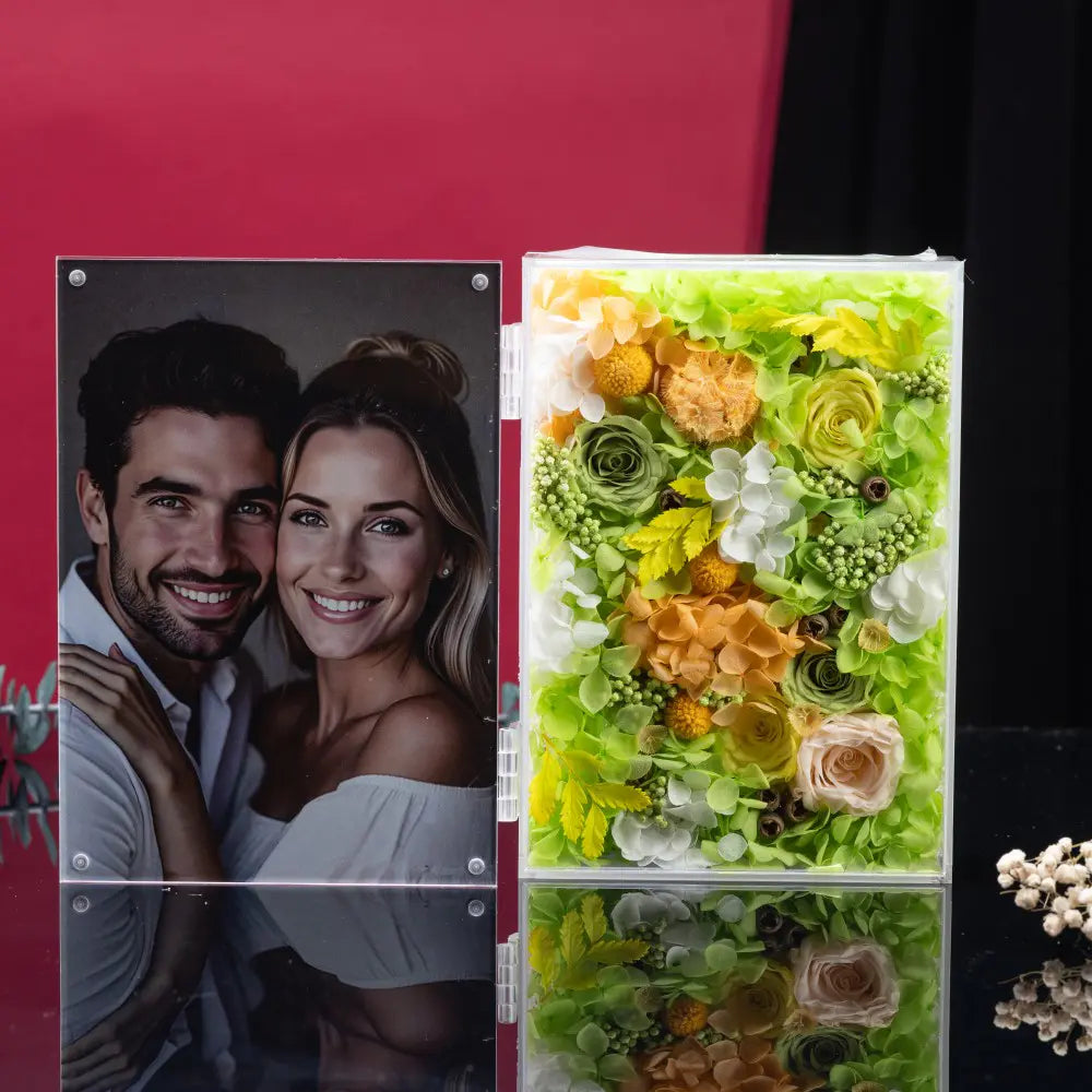 Personalized Photo Permanent Flower Acrylic Folding Frame，20250506-20
