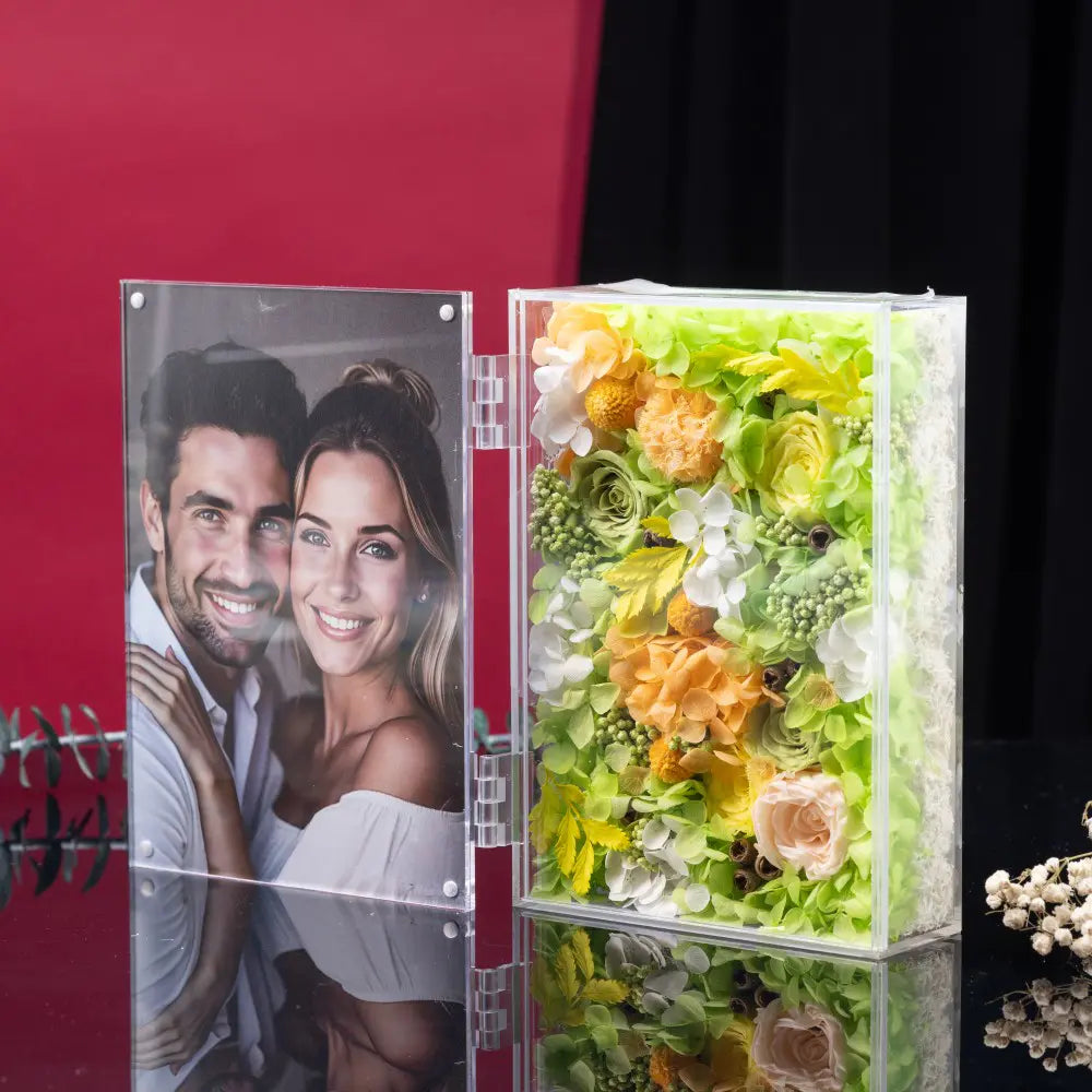 Personalized Photo Permanent Flower Acrylic Folding Frame，20250506-21