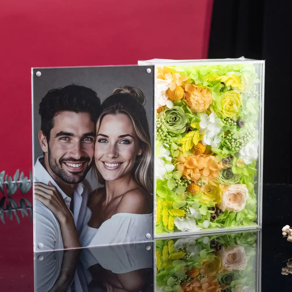 Personalized Photo Permanent Flower Acrylic Folding Frame，20250506-22