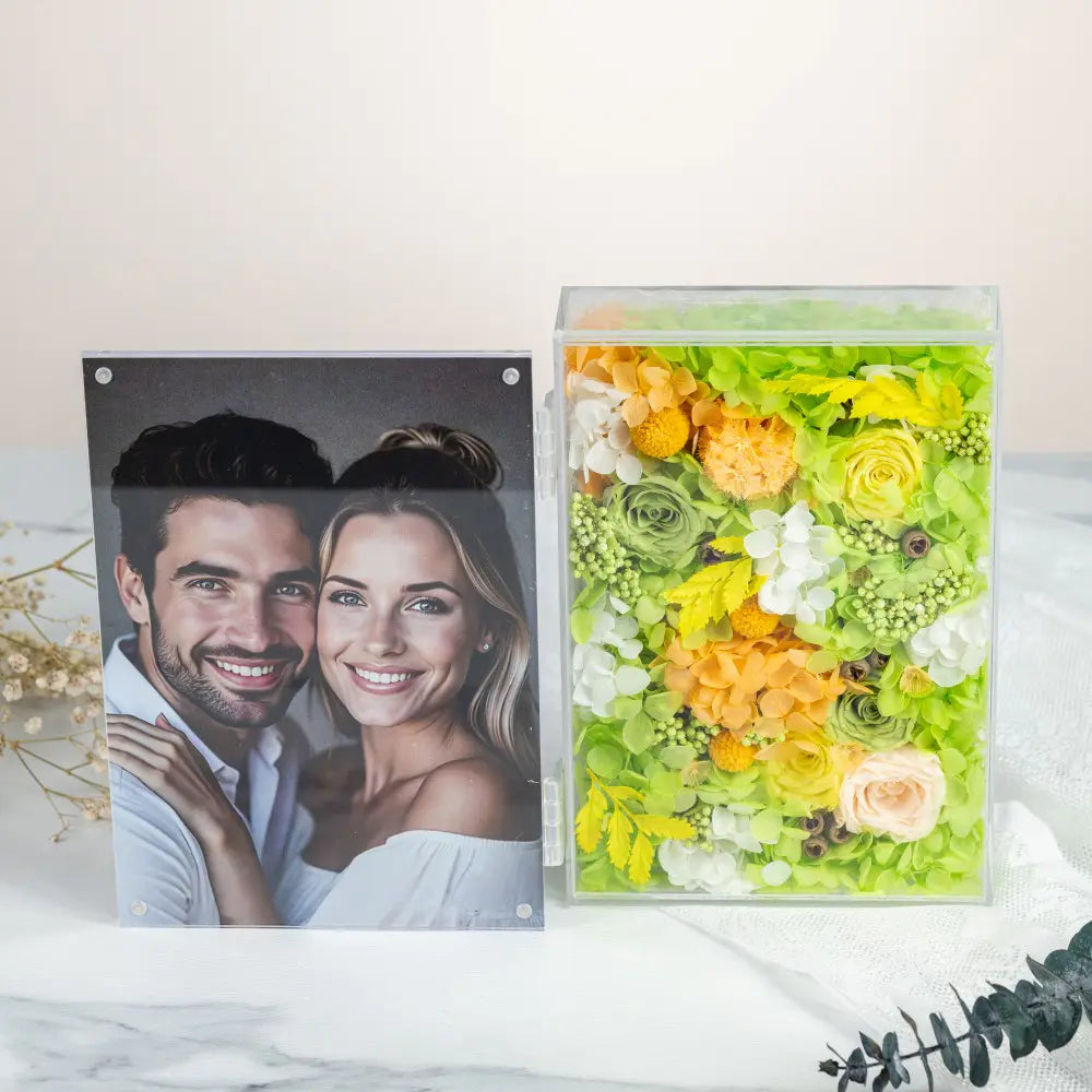 Personalized Photo Permanent Flower Acrylic Folding Frame，20250506-24