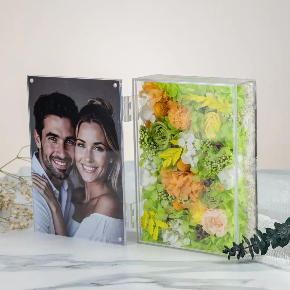 Personalized Photo Permanent Flower Acrylic Folding Frame，20250506-25