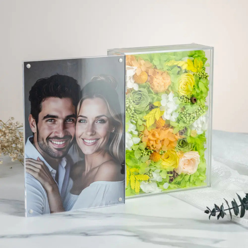 Personalized Photo Permanent Flower Acrylic Folding Frame，20250506-26