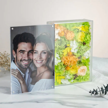 Personalized Photo Permanent Flower Acrylic Folding Frame，20250506-26