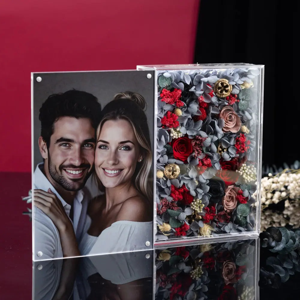 Personalized Photo Permanent Flower Acrylic Folding Frame，20250506-3