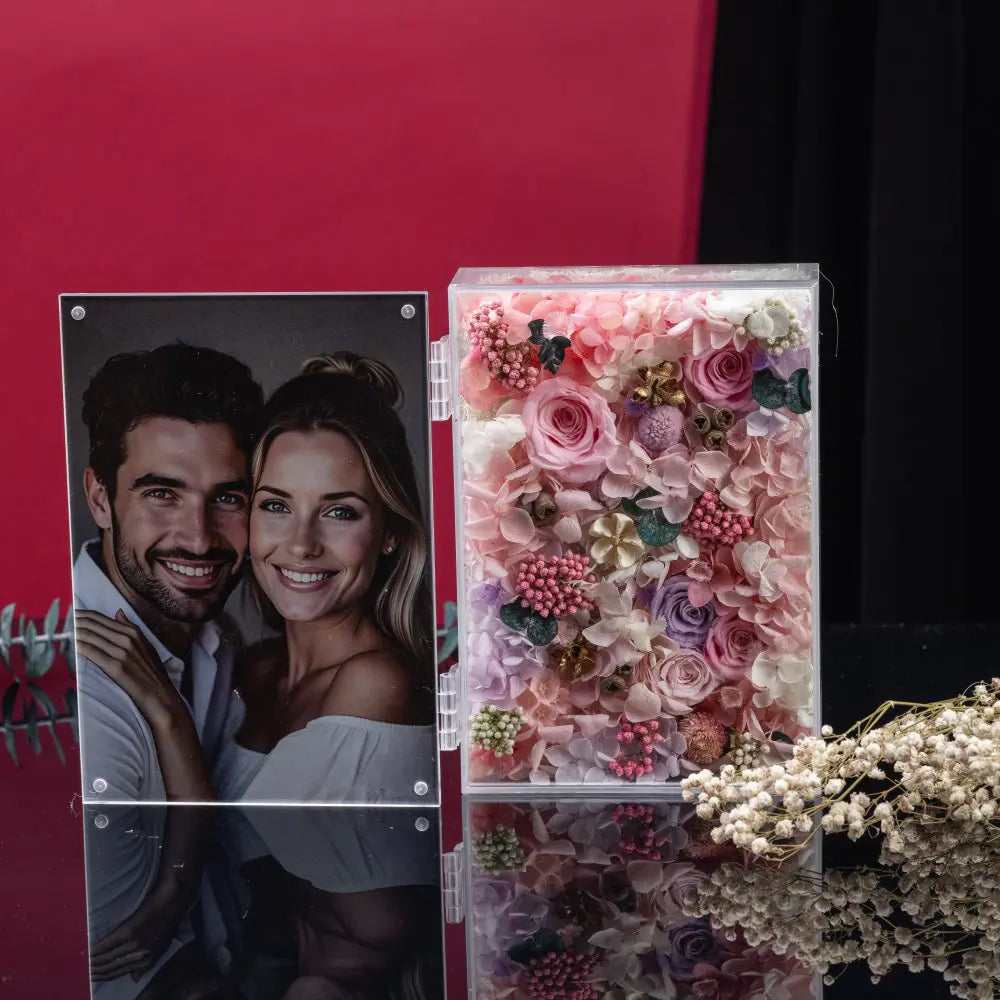 Personalized Photo Permanent Flower Acrylic Folding Frame，20250506-5
