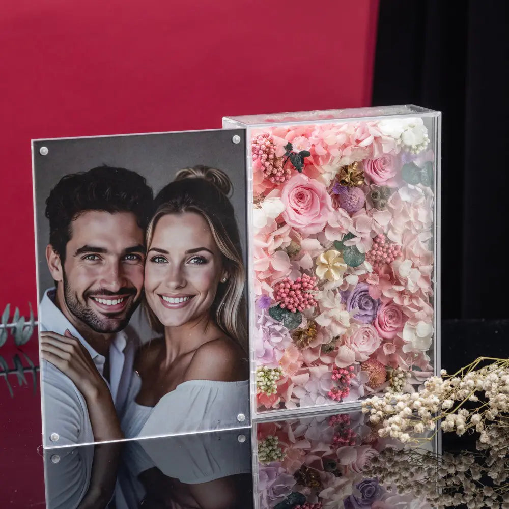 Personalized Photo Permanent Flower Acrylic Folding Frame，20250506-7
