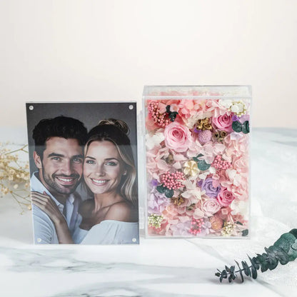 Personalized Photo Permanent Flower Acrylic Folding Frame，20250506-9