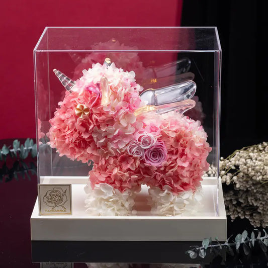 Preserved Roses Unicorn with Acrylic Gift Box