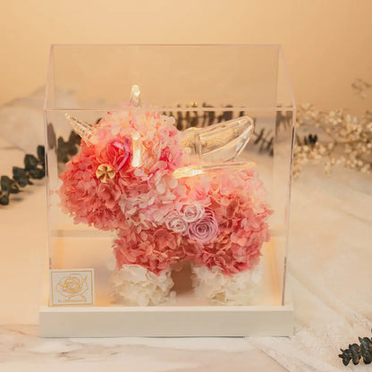Preserved Roses Unicorn with Acrylic Gift Box，20250506-9