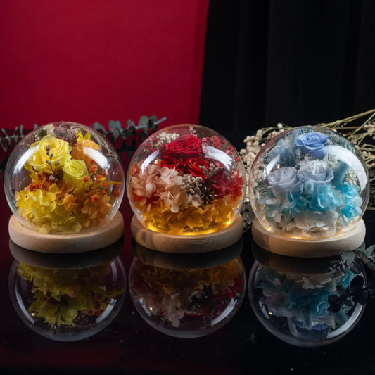 Preserved Roses in Glass Dome
